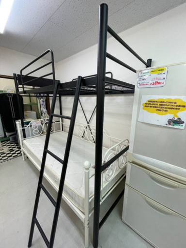 【リサイクルサービス八光　田上店　配達・設置OK】ブラック　シングルロフトベッド