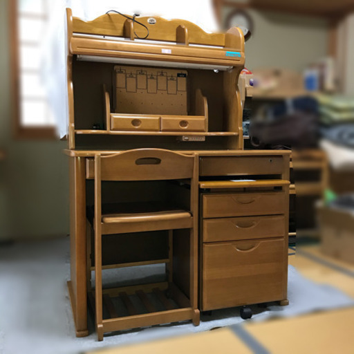 天然木天板　杉工場　学習机