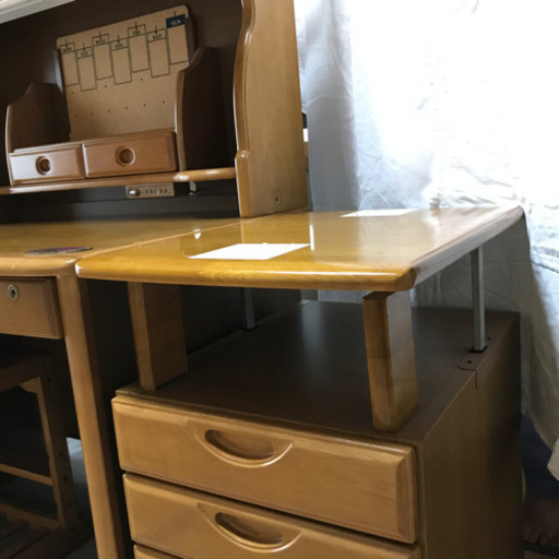 天然木天板　杉工場　学習机