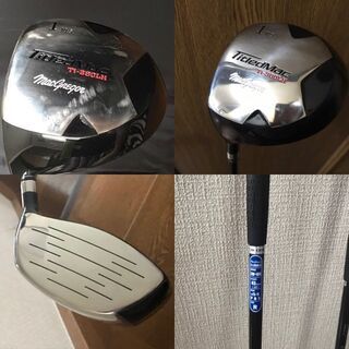 (交渉中)レフティ(左利き用)　中古ゴルフドライバー・3W・5Wセット(ヘッドカバー付き)の画像