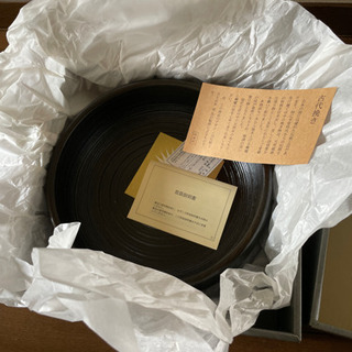 お値下げ！古代挽き　菓子鉢の画像