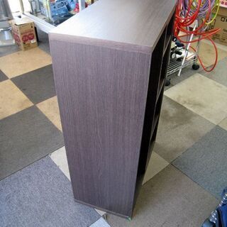 ☆ スライド式本棚 棚板幅調節可能 幅55×奥行29×高さ85㎝ ブラウン/茶色 収納棚 棚 スライドレール 札幌 北20条店の画像