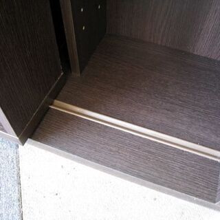 ☆ スライド式本棚 棚板幅調節可能 幅55×奥行29×高さ85㎝ ブラウン/茶色 収納棚 棚 スライドレール 札幌 北20条店の画像