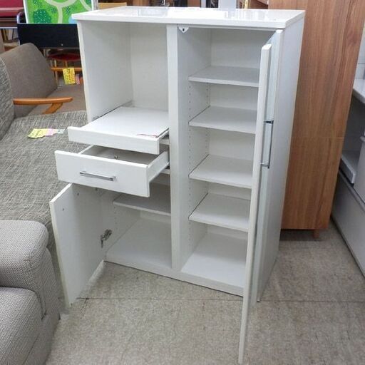 レンジ台 幅80cm レンジボード ミドルサイズ 食器棚 白 ホワイト 札幌 西野店