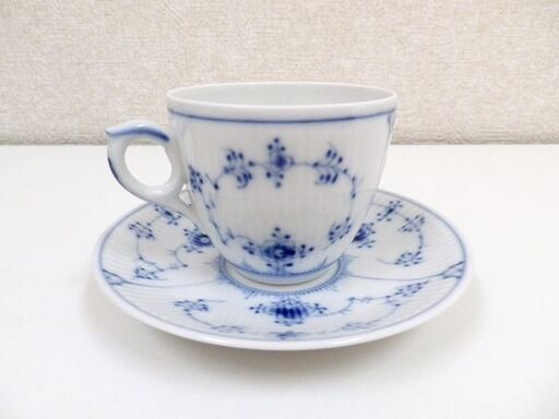 2客セット ロイヤルコペンハーゲン ブルーフルーテッド プレイン カップ＆ソーサー コーヒー 札幌 西岡店
