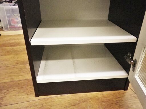 ミドルレンジボード 幅50,5×奥41×高111㎝ キッチンボード ダークブラウン×ホワイト キッチン収納 レンジ台 炊飯器収納 レン