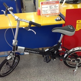 折りたたみ自転車 CHEVROLET 16インチ ブラック【9651442】