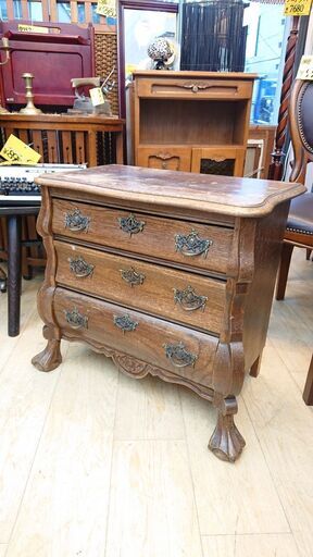 ★ 1940年代 アンティーク コモードチェスト 3段チェスト 木製 62×37×58㎝☆近隣配送無料 買取帝国 朝霞店