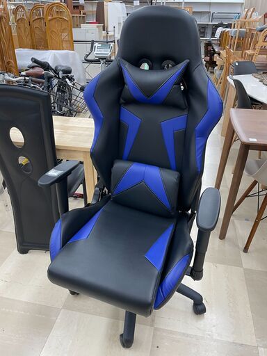 ゲーミングチェア ブラック×ブルー