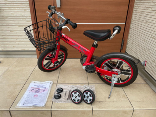 ★美品★MINIキッズバイク(チリレッド)補助輪あり 14インチ