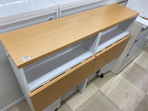 キッチンカウンター　ナチュラル×ホワイト　ヨゴレ有