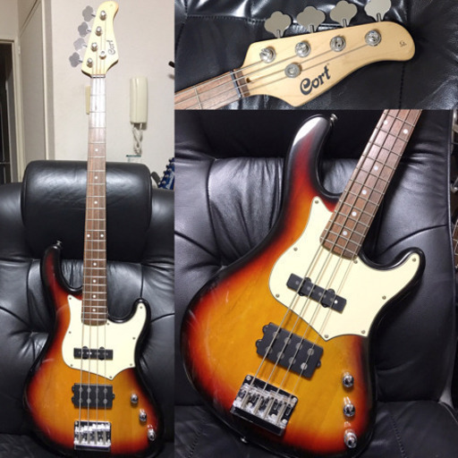 【美品】Cort ジャズベース 美品cortコルト配送可アクティブ大型ハムバッカーJAZZBASSベースギター
