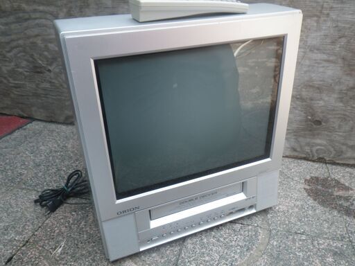 ■動作品■オリオン ビデオ付き15型カラーテレビ VF15-W1 リモコン付属 ヘッドクリーニング済■配達可