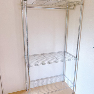 ラック　90×45×175 洋服収納　ハンガー掛け付き　一人暮ら...
