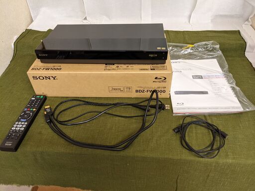 【美品】SONY ソニー ブルーレイDVDレコーダー BDZ-FW1000 2019年製 4K リモコン付き
