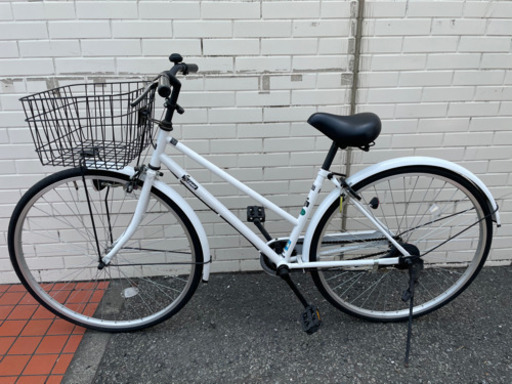 GM529【近隣配達可能】自転車　ママチャリ　白　27インチ　ギヤなし　ダイナモライト　普通自転車　軽快車　サイクリング　通勤　通学　リサイクルショップ　ケイラック朝霞田島店　ケイラック　埼玉県　朝霞市　田島　和光市　志木市　新座市　富士見市　ふじみ野市　三芳町　戸田市　蕨市　さいたま市(岩槻以外)　川越市　所沢市　上尾市　東京都　板橋区　練馬区　清瀬市