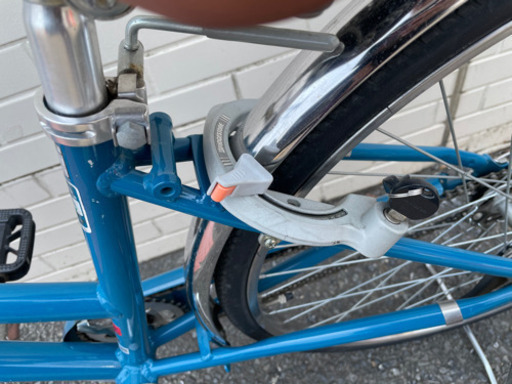 GM531【近隣配達可能】自転車　ママチャリ　青　ブリヂストン　オートライト　普通自転車　軽快車　サイクリング　通勤　通学　リサイクル