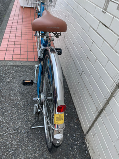 GM531【近隣配達可能】自転車　ママチャリ　青　ブリヂストン　オートライト　普通自転車　軽快車　サイクリング　通勤　通学　リサイクル