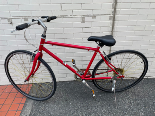 商談中　GM532【近隣配達可能】自転車　ロードバイク　ママチャリ　赤　28インチ　6段変速ギヤ　ロードバイク　普通自転車　軽快車　サイクリング　通勤　通学　リサイクルショップ　ケイラック朝霞田島店　ケイラック　埼玉県　朝霞市　田島　和光市　志木市　新座市　富士見市　ふじみ野市　三芳町　戸田市　蕨市　さいたま市(岩槻以外)　川越市　所沢市　上尾市　東京都　板橋区　練馬区　清瀬市