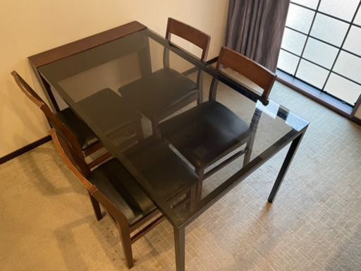 【2セットあります】桜屋工業　マシオンテーブルとメーカー不明の椅子4脚