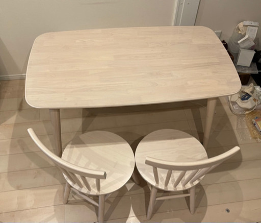 [値下げ6月11日まで]ダイニングテーブル4点セット(DTナッツ/DCナッツ/ベンチナッツ)