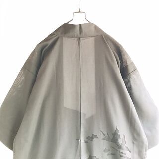 和 モード 夏 黒 羽織り メッシュ アート 柄 着物 ヨウジヤ...