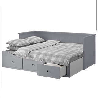IKEA ベッド セミシングル クイーンサイズ グレー