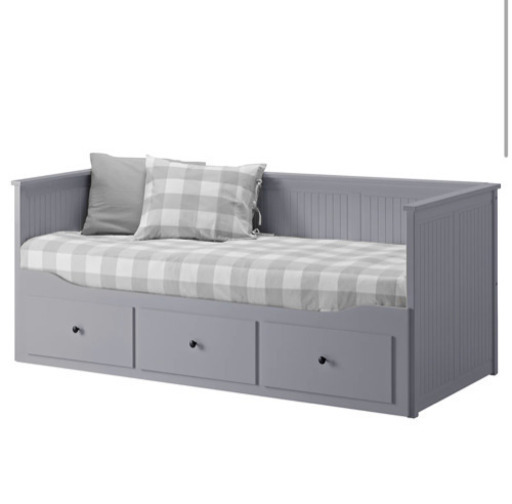 IKEA ベッド　セミシングル　クイーンサイズ　グレー