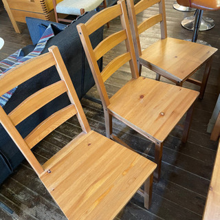 カフェ改装処分IKEAの木製ダイニングチェア12脚有り