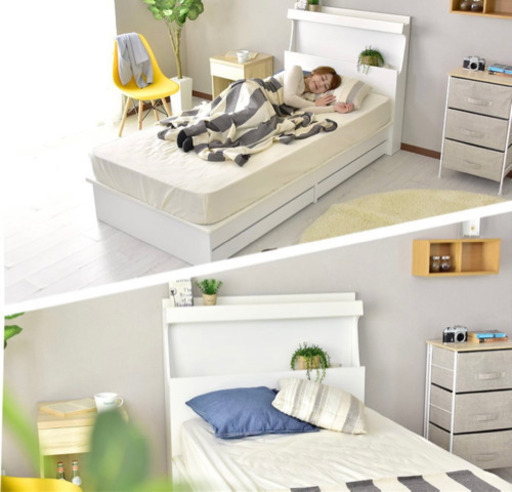 【DORIS】セミダブルベッドフレーム（白）