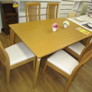 R073 大塚家具購入 ダイニング6点セット、5人用ダイニングセット、幅140cm