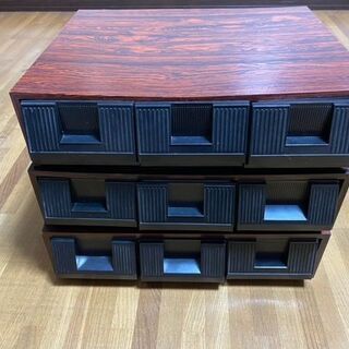 木製カセットテープ(CASSETTE TAPE)収納ケース３個 ...