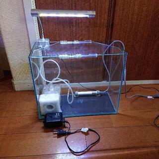 【取引中】水槽セット GEXグラステリア360H LEDライト ヒーター 投げ込み式フィルター アクアリウムの画像
