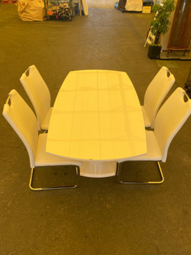 HK963⭐️説明文必読‼️ホワイト✨ダイニングテーブルセット