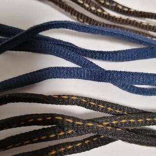 靴紐　シューレース　5本セット　ダークグレー　ネイビー　ブラウン　ベージュ　ブラック　キャメルの画像