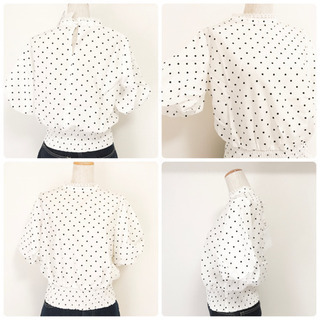 【定価 4,290 円】☆新品☆レイカズン 難あり プリント柄シャーリングブラウスの画像