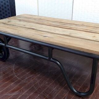 ｈクラッシュゲート カシャ センターテーブル 120cm 杉古材／スチール ヴィンテージ 関家具 CRASH GATE テーブル 店頭引取大歓迎♪ R3577)