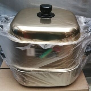 在庫品　ガス専用一重角蒸器　26cm　(取りに来ていただける方)