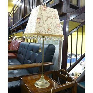 【ヴィンテージ 輸入雑貨 1灯 テーブルランプ シノワズリ柄】高さ55cm アンティーク風 デスクライト スタンドライト ベッドサイドライト 照明器具 札幌 本郷通店の画像