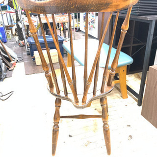 P3129 キツツキ　飛騨産業　ウィンザーチェア　ヴィンテージ　幅52.5×奥行50×高さ90cm プラクラ東区本町店　札幌の画像