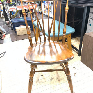 P3129 キツツキ　飛騨産業　ウィンザーチェア　ヴィンテージ　幅52.5×奥行50×高さ90cm プラクラ東区本町店　札幌の画像