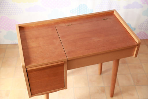 廃盤 アルベロ ALBERO ウニコ unico チーク材 ドレッサー スツール セット 化粧台 鏡台 デスク 机 北欧 モダン デスク