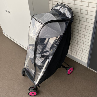 美品 コンビ F2 プラス AJ パッションピンク　純正レインカバー　ママ連れてって付きの画像