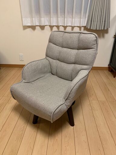 【美品】「ポポロロ回転チェア」 コンパクト 高座椅子 おしゃれ ポケット付き