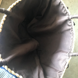 【3can4on】 かごバッグ　Bonjour 茶色　リボンの画像