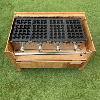 業務用　たこ焼き器　38cm 28穴　自作焼き台付き