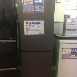 【大容量2ドア冷蔵庫】SJ-PD27C SHARP(シャープ)  2017年製：ブラウン