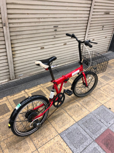 折りたたみ　変速　サスペンション付き　赤