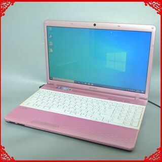 SONY VAIO VPCEH39FJ ソニーパソコン 15.5型 新品高速SSD ピンク ノートパソコン Windows10 中古美品 15.5型 SONY