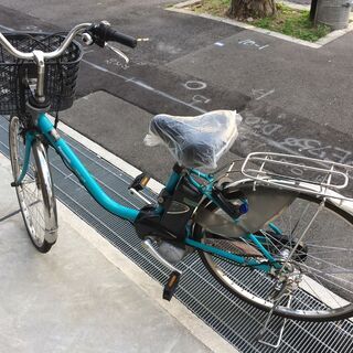 地域限定送料無料 ビビ DX 8,9AH 子供乗せ 青 神戸市 電動自転車 地域